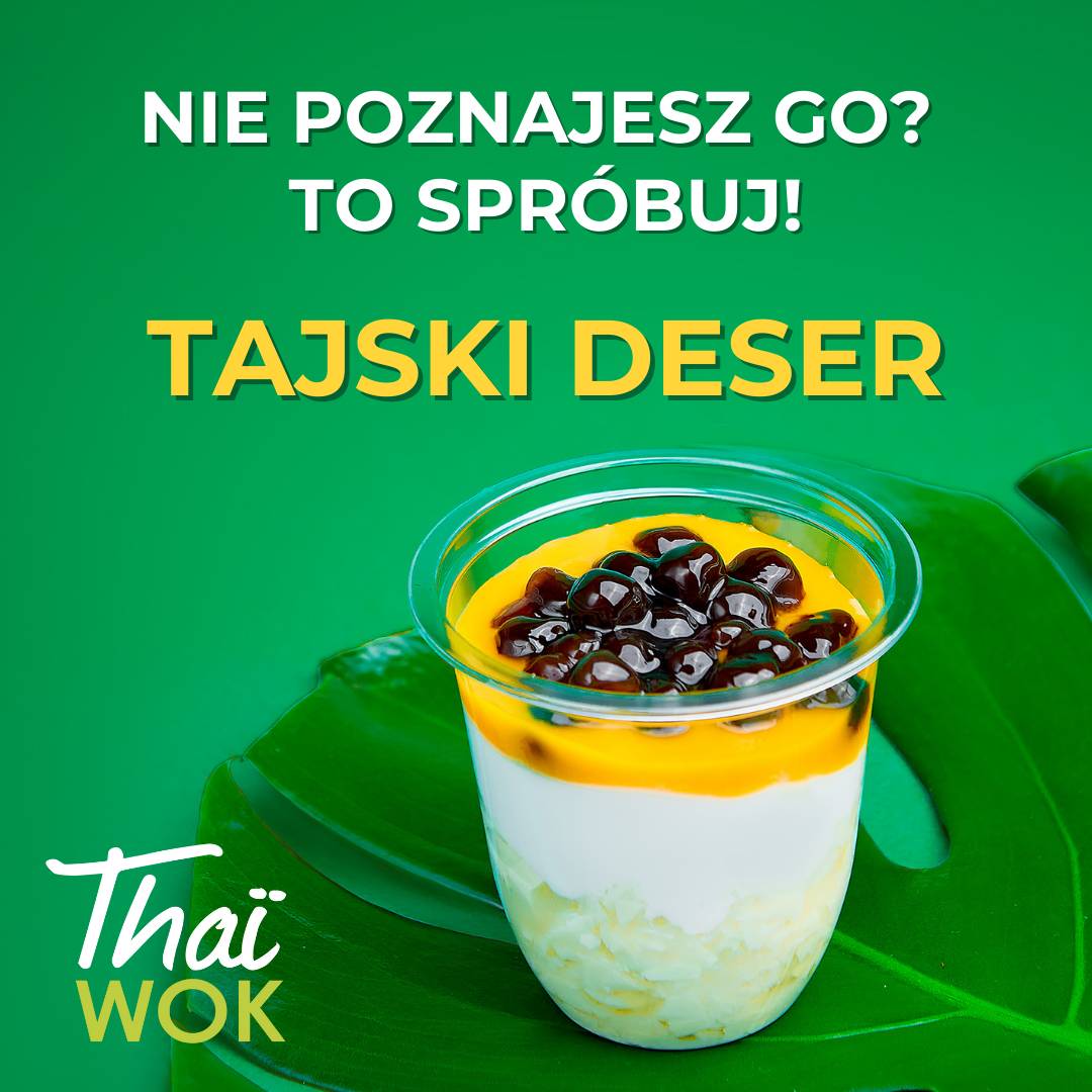 Słodka nowość w Thai Woku! W ofercie pojawił się... TAJSKI DESER, czyli kokosowe tofu z mango. >