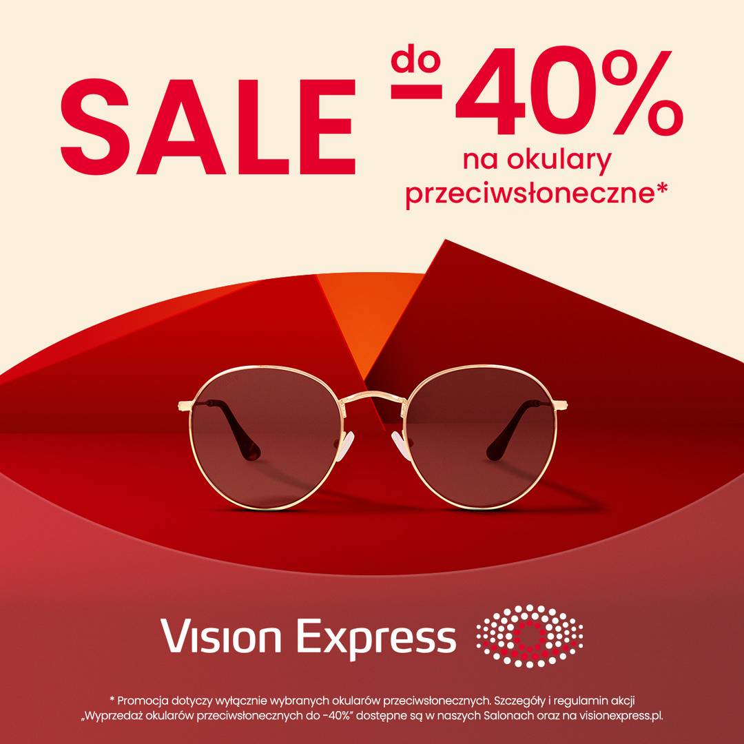 Letnia wyprzedaż okularów przeciwsłonecznych w salonach Vision Express!>